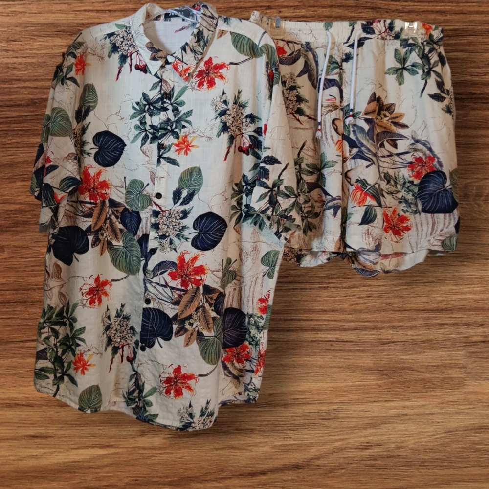 Floral Print Men Short Set